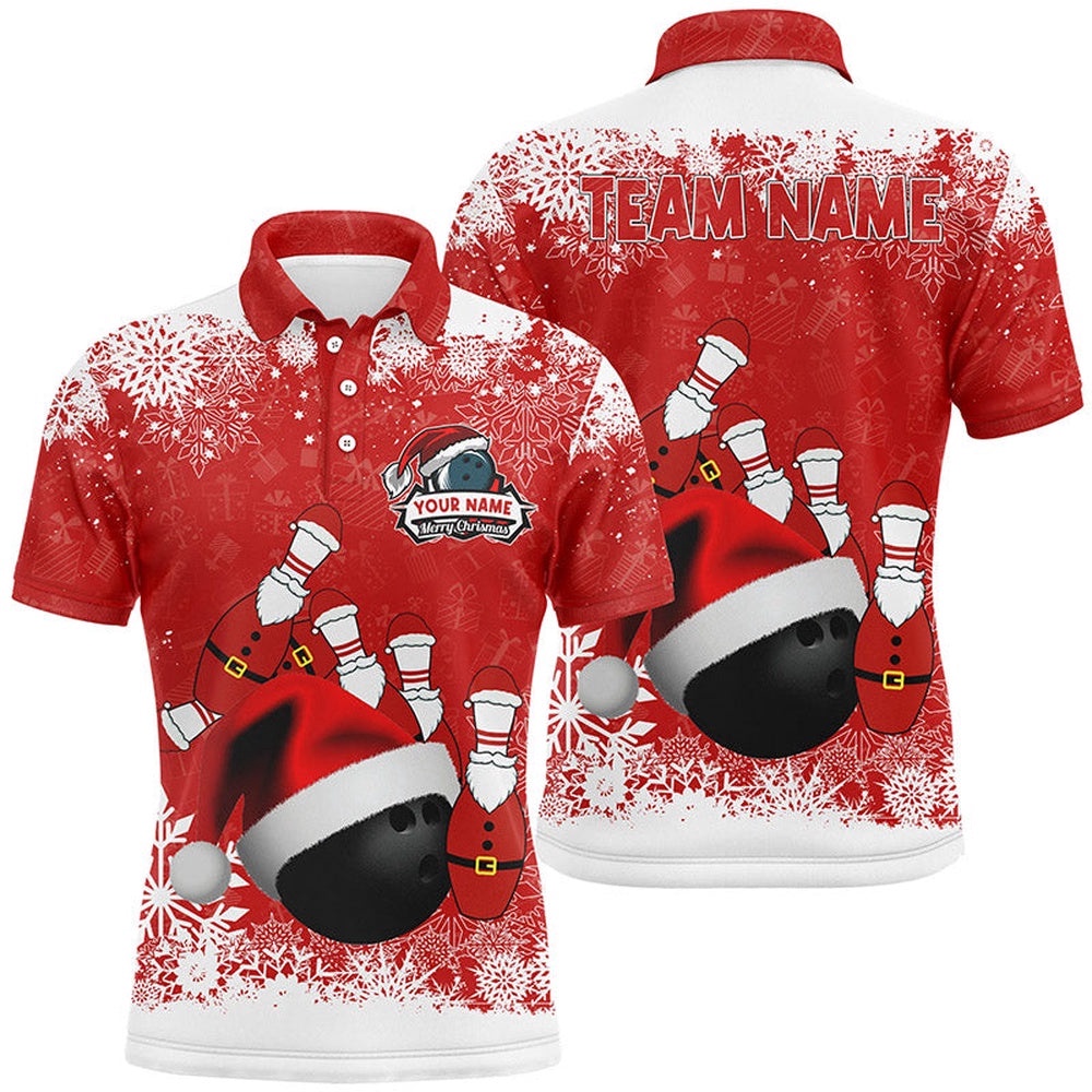 Mens Polo Bowling Shirts Custom Christmas Snowflake Bowling Ball Bowling Team League Polo Shirt, Personalized Bowling Team Shirt Mens Polo Bowling Shirts Custom Christmas Snowflake Bowling Ball Bowling Team League Polo Shirt, Personalized Bowling Team Shirt