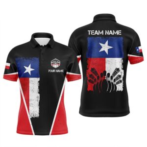 Mens Polo Bowling Shirts Custom Name Texas…