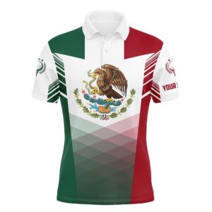 Mexican Flag Men’s Golf Polo Shirts Custom…