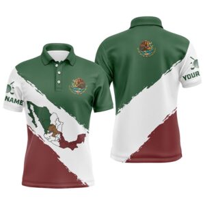 Mexico Map Men’s Golf Polo Shirts Patriotic…