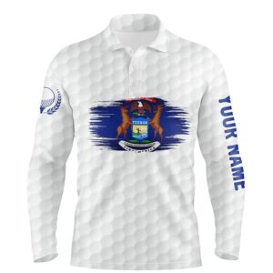 Michigan Flag White Golf Ball Pattern Men s Polo Shirt Custom Patriotic Golf Shirts For Men Golf Polo Shirt Golf Shirts 2 f3exp7.jpg
