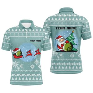 Mint Christmas Men’s Golf Polo Shirts With…