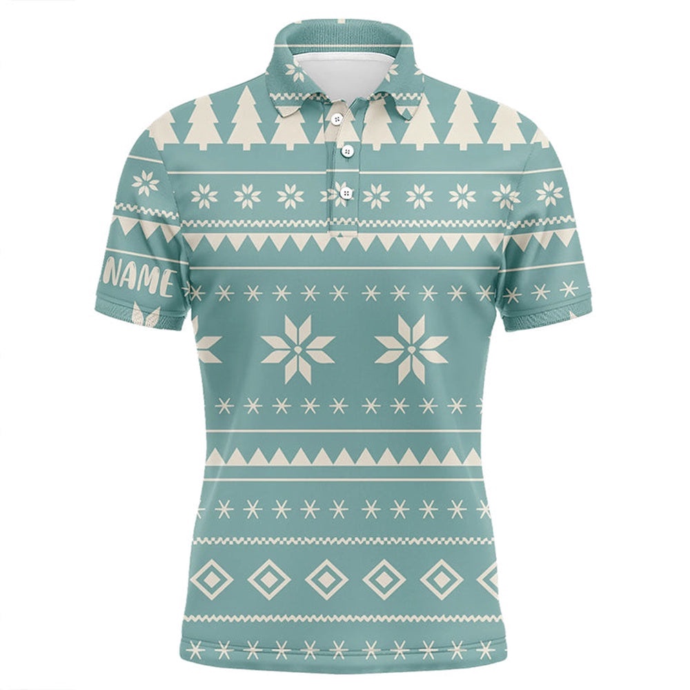 Mint Christmas Pattern With Tree Snowflakes Men’s Golf Polo Shirts Holiday Winter Men Golf Tops, Golf Polo Shirt, Golf Shirts Mint Christmas Pattern With Tree Snowflakes Men’s Golf Polo Shirts Holiday Winter Men Golf Tops, Golf Polo Shirt, Golf Shirts