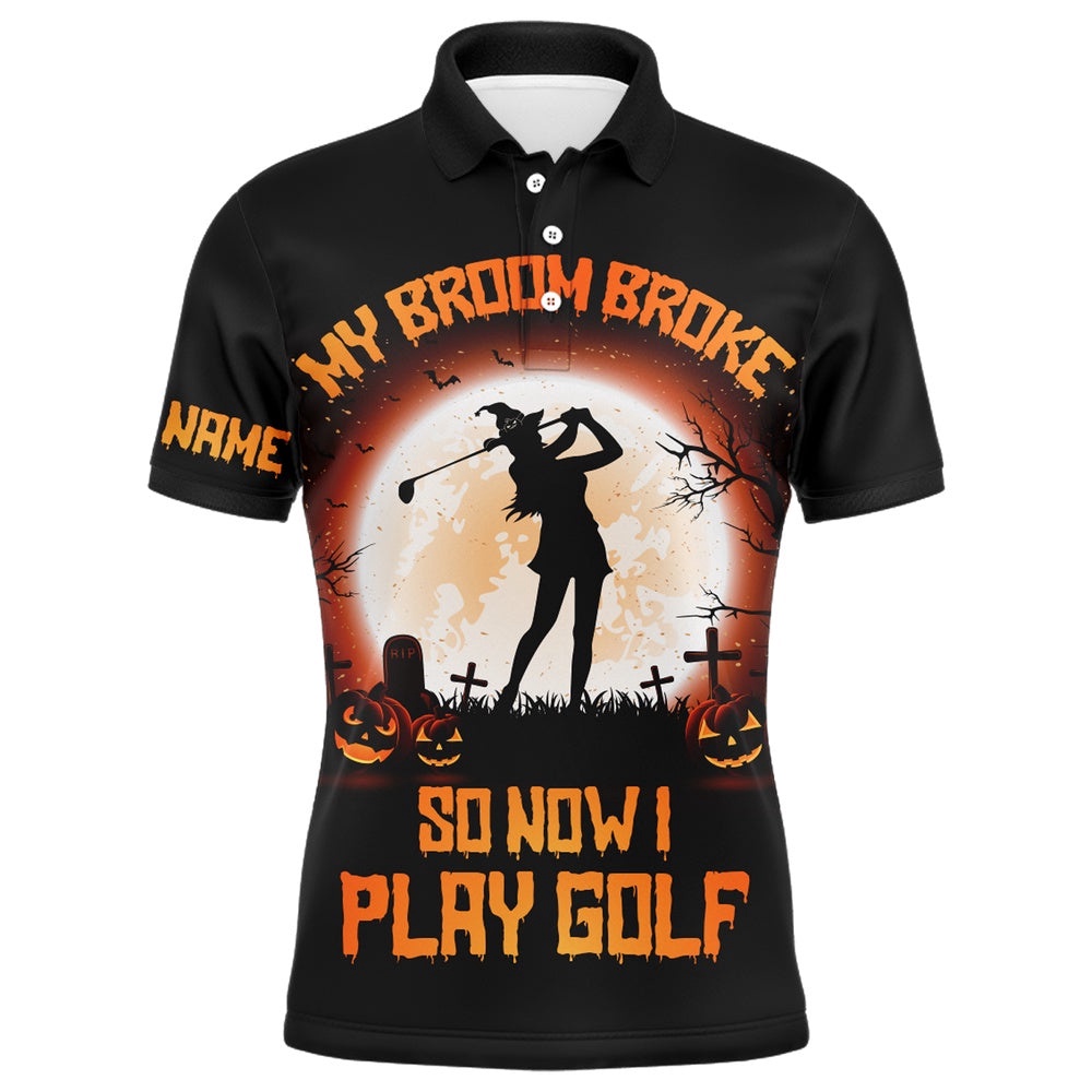 My Broom Broke So Now I Golf Orange Halloween Men’s Polo Shirts Witch Scary Golf Gifts For Men, Golf Polo Shirt, Golf Shirts My Broom Broke So Now I Golf Orange Halloween Men’s Polo Shirts Witch Scary Golf Gifts For Men, Golf Polo Shirt, Golf Shirts