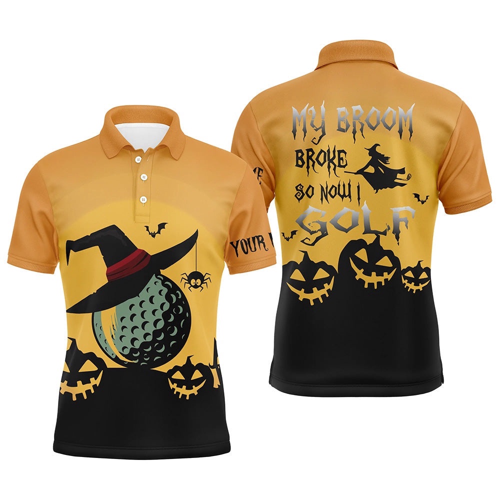 My Broom Broke So Now I Golf Orange Men’s Halloween Polo Shirts Witch Scary Golf Gifts For Men, Golf Polo Shirt, Golf Shirts My Broom Broke So Now I Golf Orange Men’s Halloween Polo Shirts Witch Scary Golf Gifts For Men, Golf Polo Shirt, Golf Shirts