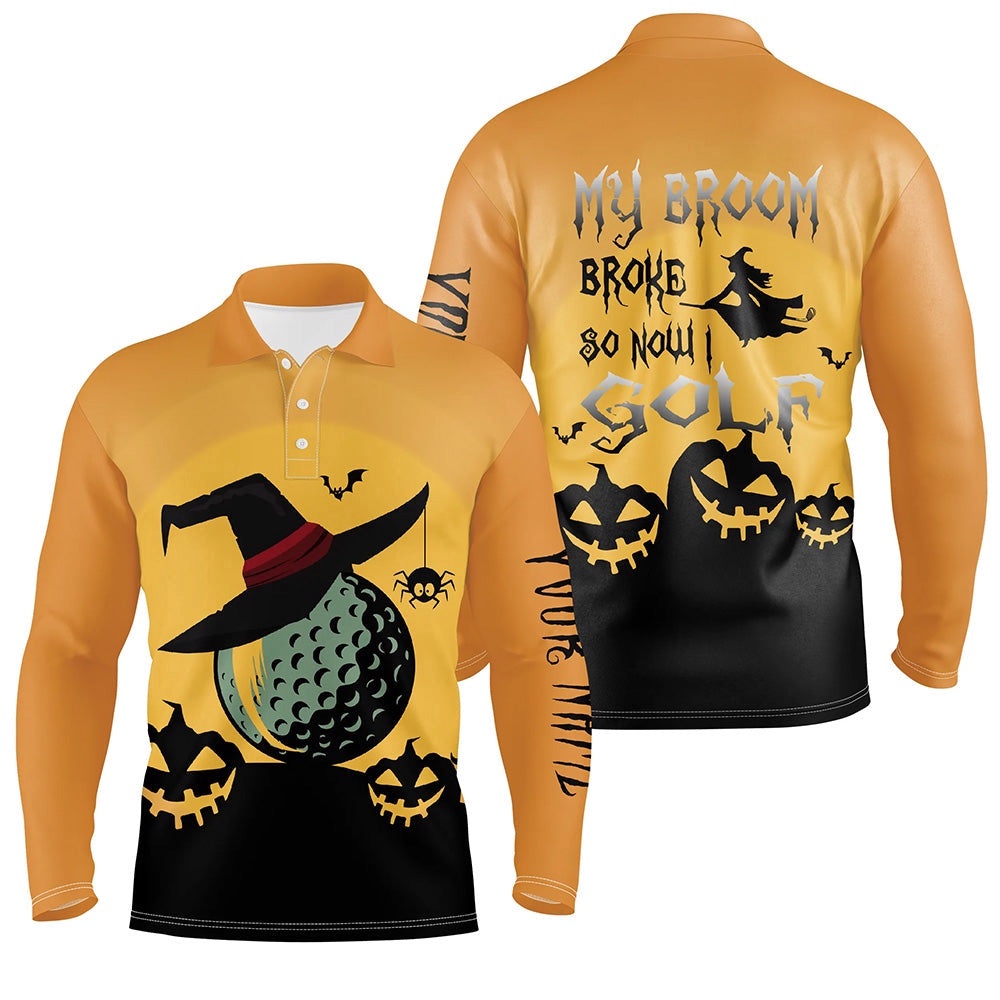 My Broom Broke So Now I Golf Orange Men’s Halloween Polo Shirts Witch Scary Golf Gifts For Men, Golf Polo Shirt, Golf Shirts My Broom Broke So Now I Golf Orange Men’s Halloween Polo Shirts Witch Scary Golf Gifts For Men, Golf Polo Shirt, Golf Shirts
