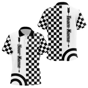 Name Archery Checkerboard Pattern Polo Shirts, Archery…