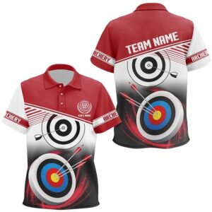Name Archery Polo Shirts Custom Red Archery…