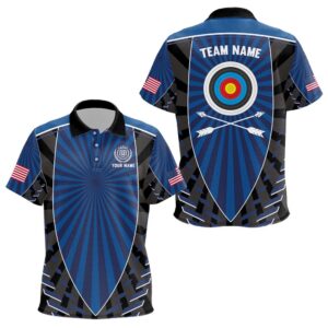 Name Blue Archery Polo Shirts Custom Team…
