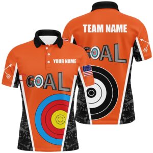 Name Orange Archery Goal Men Polo Shirts…