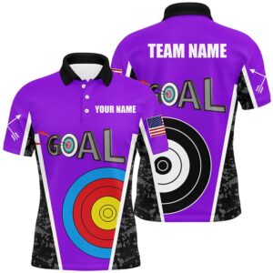 Name Purple Archery Goal Men Polo Shirts…