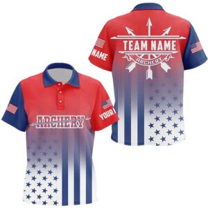 Name US Archery Patriotic Polo Shirts Custom…