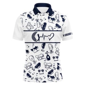 Navy And White Men’s Love Golf Polo…