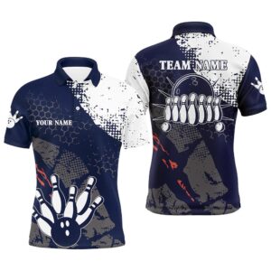 Navy And White Mens Polo Bowling Shirts…