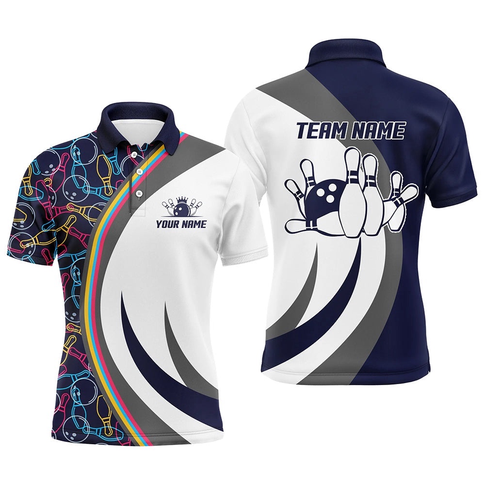 Navy Bowling Polo Shirt Men Custom Bowling Shirt For Men Bowling Polo Shirt For Team Bowling Gift, Personalized Bowling Team Shirt Navy Bowling Polo Shirt Men Custom Bowling Shirt For Men Bowling Polo Shirt For Team Bowling Gift, Personalized Bowling Team Shirt