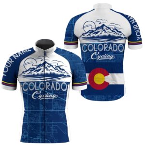 Navy Colorado Men WoMen’s Cycling Jersey With…