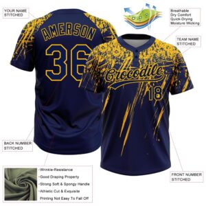 Navy Gold 3D Pattern Abstract Sharp Shape Two Button Unisex Softball Jersey Custom Team Softball Jersey 3 a5na5b.jpg