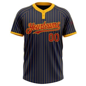 Navy Gold Pinstripe Red Two Button Unisex Softball Jersey Custom Team Softball Jersey 2 x4p9p0.jpg