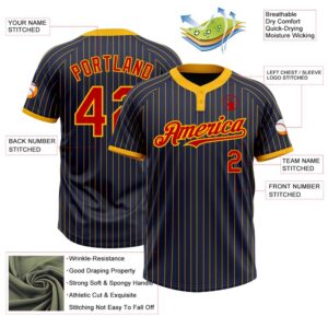 Navy Gold Pinstripe Red Two Button Unisex Softball Jersey Custom Team Softball Jersey 3 fqiw4a.jpg