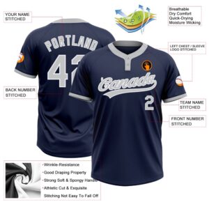 Navy Gray White Two Button Unisex Softball Jersey Custom Team Softball Jersey 3 swvhke.jpg