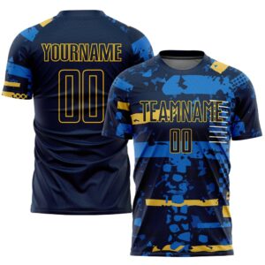 Navy Navy Gold Sublimation Soccer Uniform Jersey,…