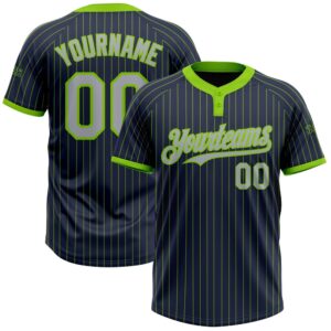 Navy Neon Green Pinstripe Gray Two Button…