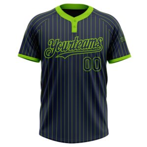 Navy Neon Green Pinstripe Neon Green Two Button Unisex Softball Jersey Custom Team Softball Jersey 2 ciigjs.jpg