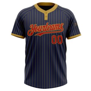 Navy Old Gold Pinstripe Red Two Button Unisex Softball Jersey Custom Team Softball Jersey 2 claxpd.jpg
