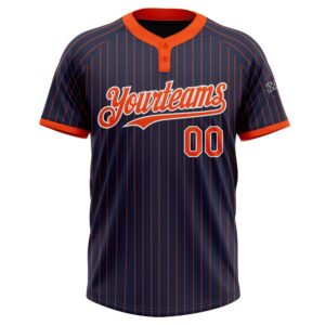 Navy Orange Pinstripe White Two Button Unisex Softball Jersey Custom Team Softball Jersey 2 gxhff4.jpg