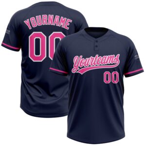 Navy Pink White Two Button Unisex Softball…