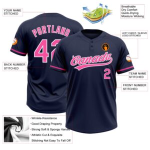 Navy Pink White Two Button Unisex Softball Jersey Custom Team Softball Jersey 3 k6qrue.jpg