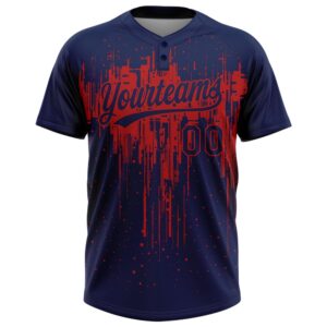 Navy Red 3D Pattern Dripping Splatter Art Two Button Unisex Softball Jersey Custom Team Softball Jersey 2 pfhyhd.jpg