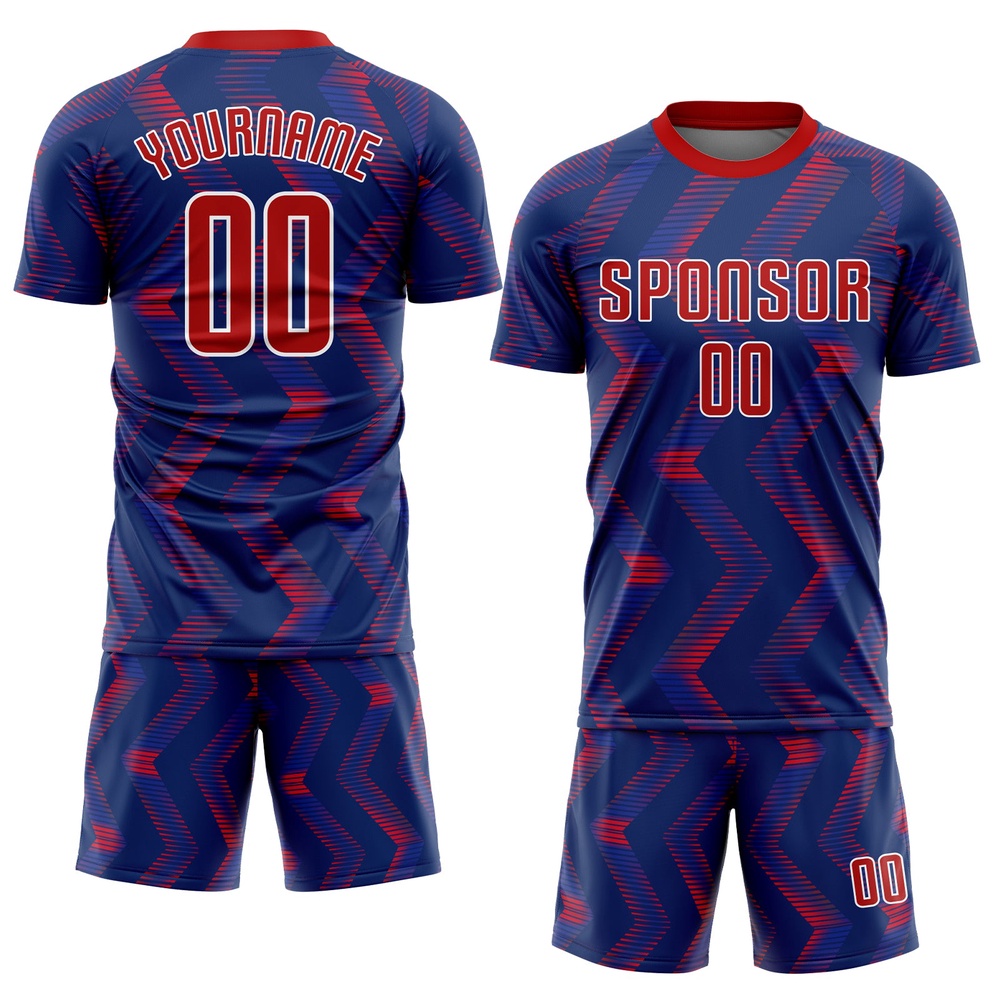 Navy Red White Sublimation Soccer Uniform Jersey, Custom Team Soccer Jersey Shirt Navy Red White Sublimation Soccer Uniform Jersey, Custom Team Soccer Jersey Shirt