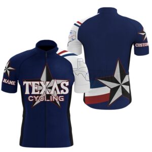 Navy Texas Cycling Jersey Road Bike Shirt…