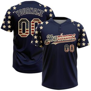 Navy Vintage USA Flag Cream 3D American…