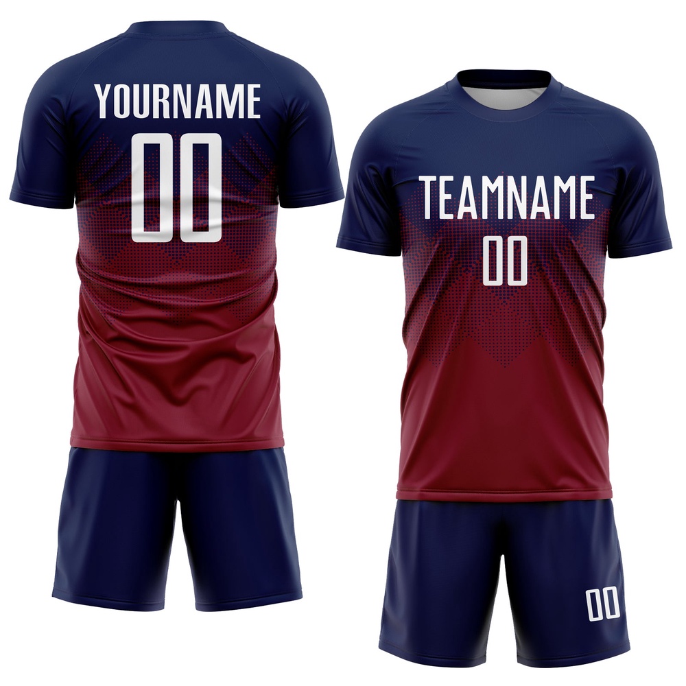 Navy White Crimson Sublimation Soccer Uniform Jersey, Custom Team Soccer Jersey Shirt Navy White Crimson Sublimation Soccer Uniform Jersey, Custom Team Soccer Jersey Shirt
