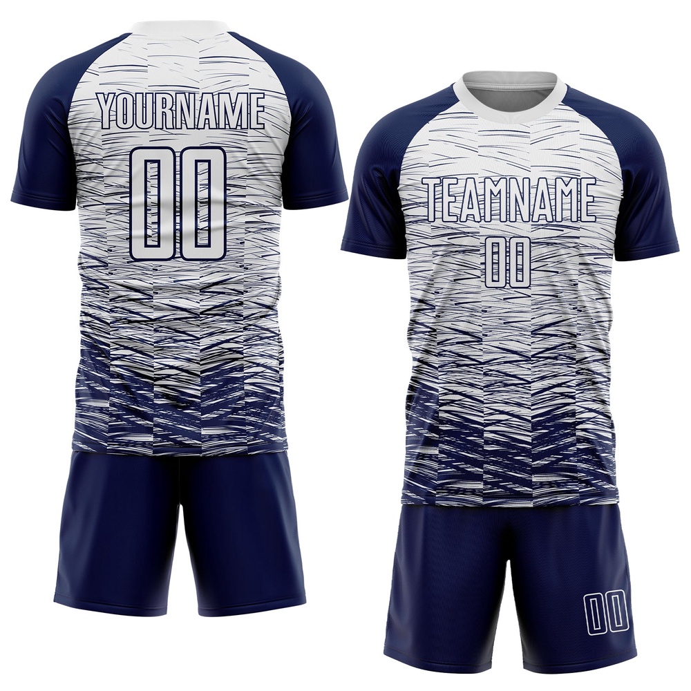 Navy White Sublimation Soccer Uniform Jersey, Custom Team Soccer Jersey Shirt Navy White Sublimation Soccer Uniform Jersey, Custom Team Soccer Jersey Shirt