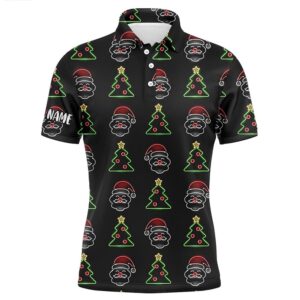 Neon Christmas Tree And Santa Men’s Golf…