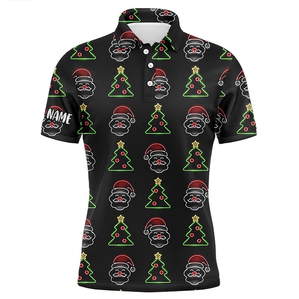 Neon Christmas Tree And Santa Men’s Golf Polo Shirts Custom Funny Golf Shirts For Men, Golf Polo Shirt, Golf Shirts Neon Christmas Tree And Santa Men’s Golf Polo Shirts Custom Funny Golf Shirts For Men, Golf Polo Shirt, Golf Shirts