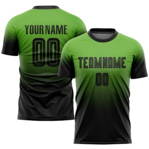 Neon Green Black Sublimation Fade Fashion Soccer…