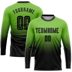 Neon Green Black Sublimation Long Sleeve Fade…