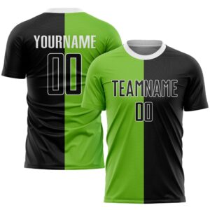 Neon Green Black White Sublimation Split Fashion…
