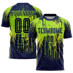 Neon Green Navy Neon Yellow Sublimation Soccer…