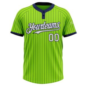 Neon Green Navy Pinstripe White Two Button Unisex Softball Jersey Custom Team Softball Jersey 2 sietwv.jpg