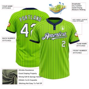Neon Green Navy Pinstripe White Two Button Unisex Softball Jersey Custom Team Softball Jersey 3 gduay4.jpg