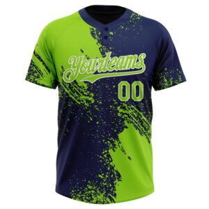 Neon Green Navy White 3D Pattern Abstract Brush Stroke Two Button Unisex Softball Jersey Custom Team Softball Jersey 2 mzqayo.jpg
