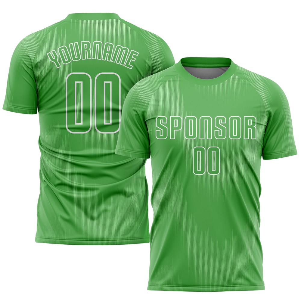 Neon Green Neon Green White Sublimation Soccer Uniform Jersey, Custom Team Soccer Jersey Shirt