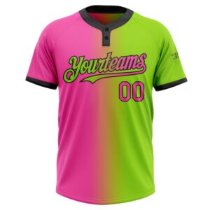 Neon Green Pink Black Gradient Fashion Two Button Unisex Softball Jersey Custom Team Softball Jersey 2 mqfk5n.jpg