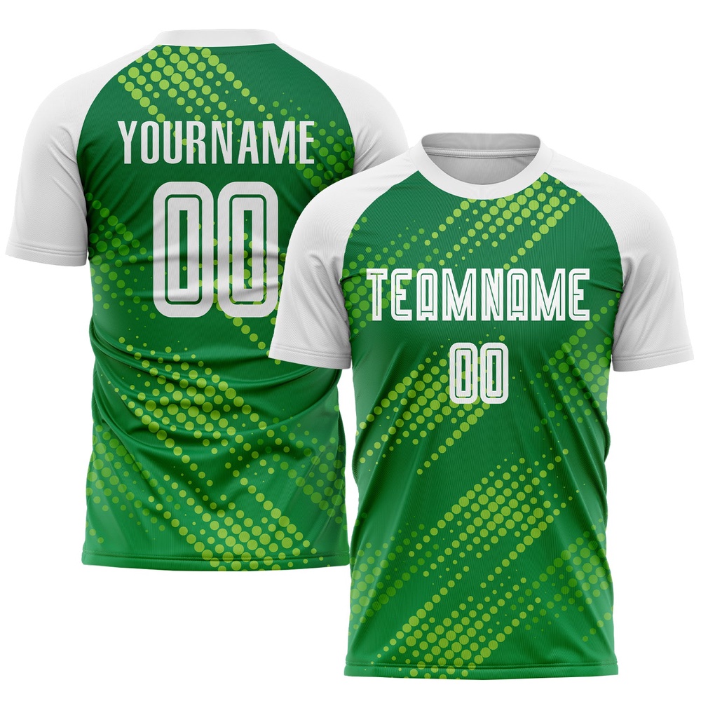 Neon Green White Kelly Green Sublimation Soccer Uniform Jersey, Custom Team Soccer Jersey Shirt Neon Green White Kelly Green Sublimation Soccer Uniform Jersey, Custom Team Soccer Jersey Shirt