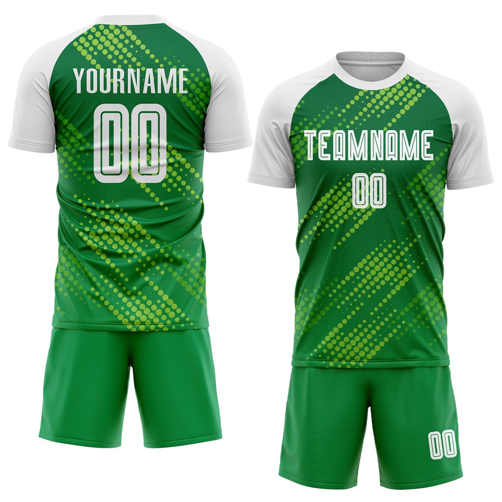 Neon Green White Kelly Green Sublimation Soccer Uniform Jersey, Custom Team Soccer Jersey Shirt Neon Green White Kelly Green Sublimation Soccer Uniform Jersey, Custom Team Soccer Jersey Shirt
